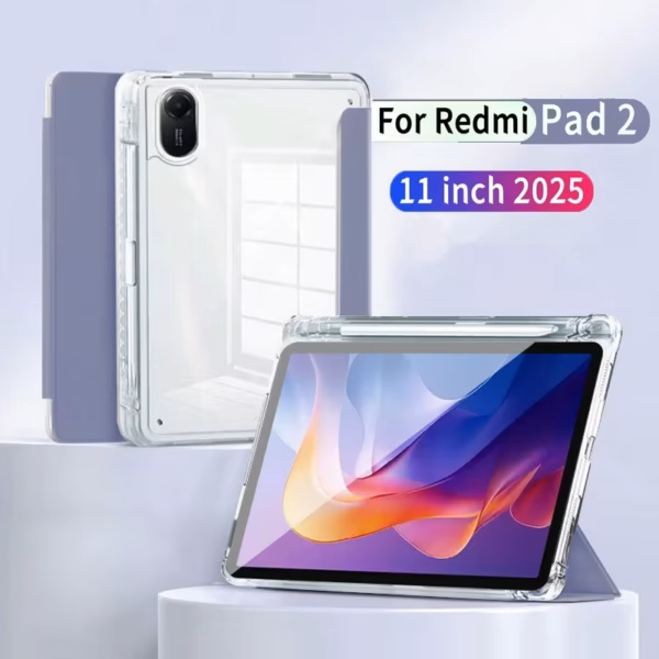 کیف اسمارت شفاف تبلت Redmi pad 2 11 کیف اسمارت شفاف تبلت Redmi pad 2 11